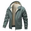 Lamb Fleece Men's Hoodie With Thickened Fleece Winter, Hooded Sportswear, Casual Cardigan, And Warm Jacket