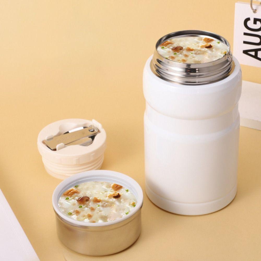 Large Capacity 750ml Thermal Food Jar with Spoon Soup Jar Durable Thermos Cup School