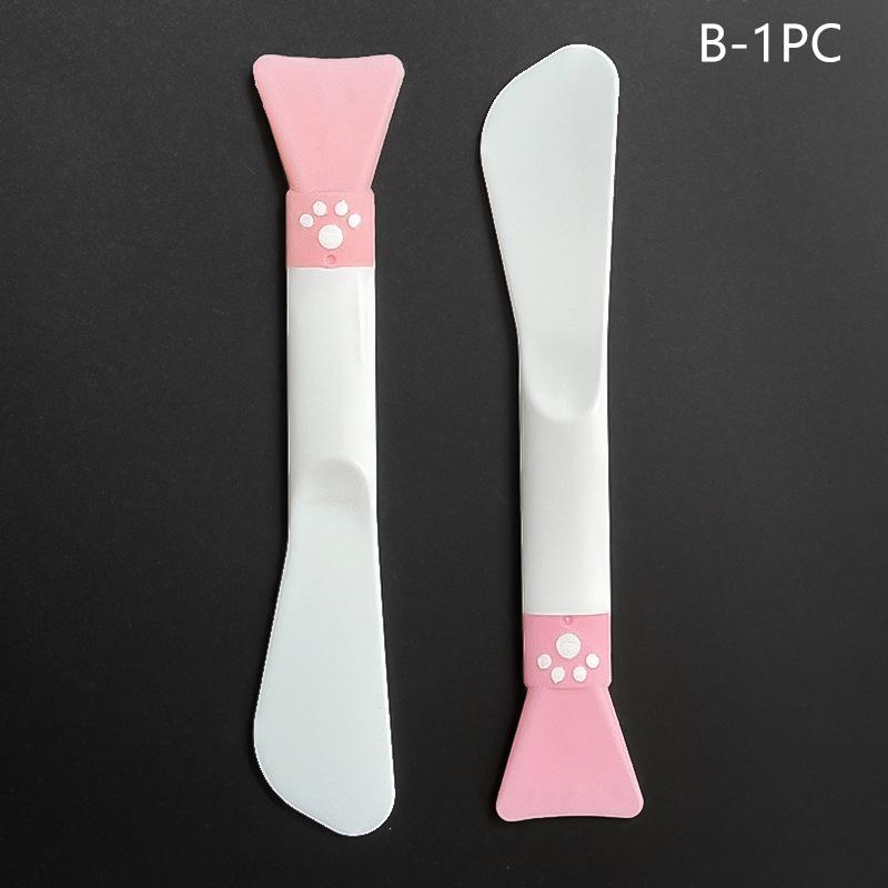 Cute Double Head Silicone Facial Mask Brush 2 In 1 Soft Head With Scraper Integrated Dual-Use Mud Stirring Stick DIY Beauty Tool