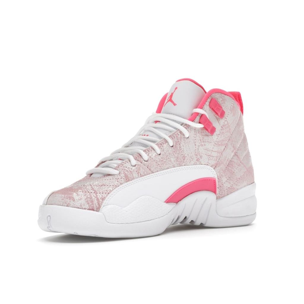 Кроссовки Air Jordan 12 Retro GS Arctic Pink Kids белые Arctic-Punch Hyper-Pink 510815-101
