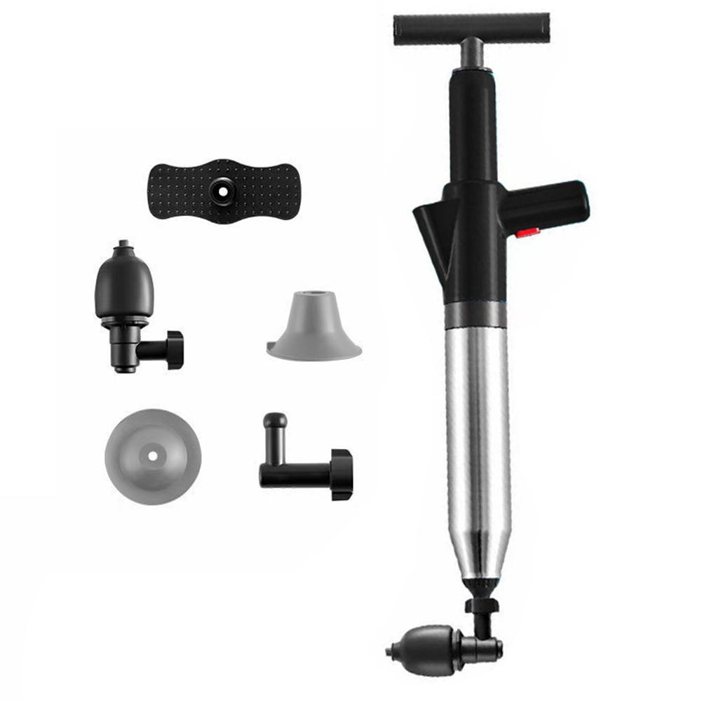 Air Power Drain Blaster Tools Stainless Steel Clog Remover Universal High-pressure Accessories for Bathroom Shower Bathtub