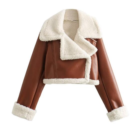 Осенне-зимняя женская модная меховая короткая уличная байкерская куртка со специями