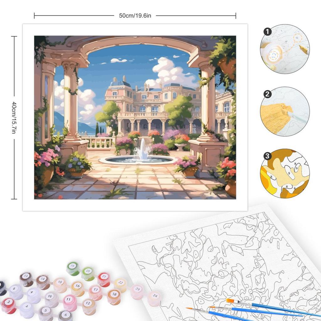 Рамка «сделай сам», картина по номерам для взрослых, наборы с изображением замка, настенное искусство, подарок, пейзаж, акриловая краска по номерам для домашнего декора, 40x50 см
