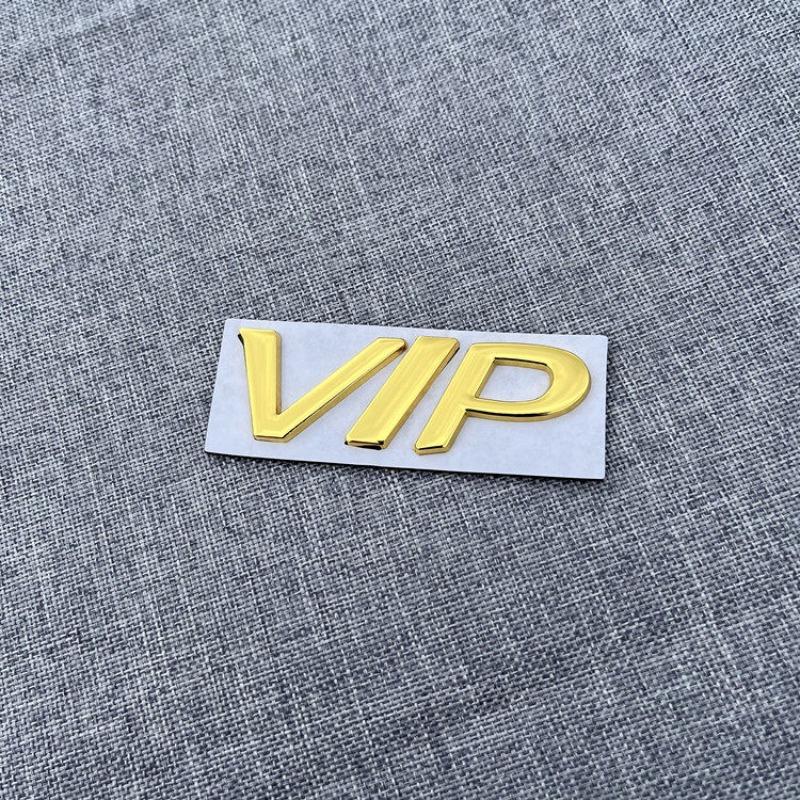 Car VIP metal car sticker VIP word logo Car logo Tail logo Side label Fender body scratch sticker