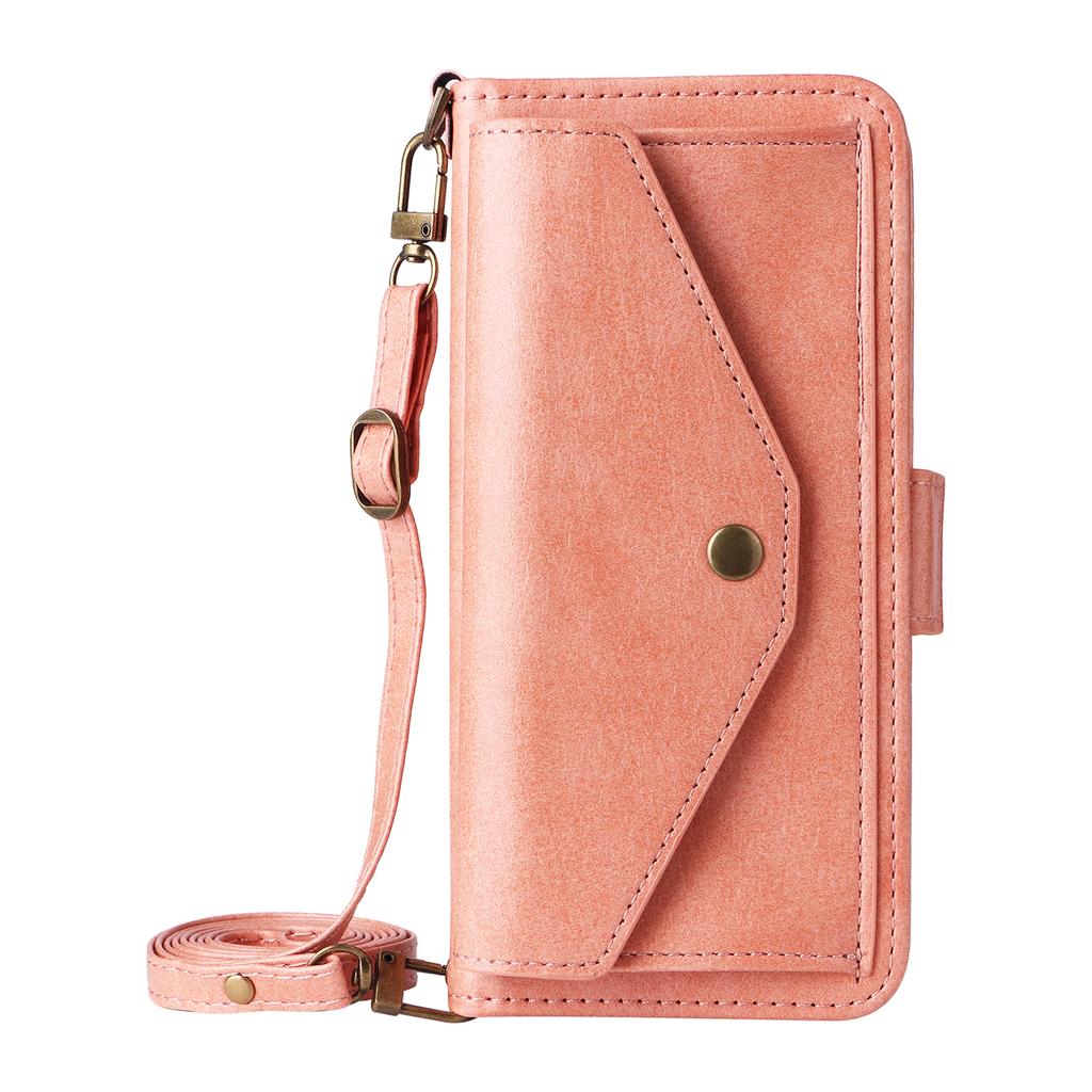 For Motorola Moto G64 5G/G54 5G Leather Case Magnetic Closure Wallet Stand Phone Cover with Crossbody Strap