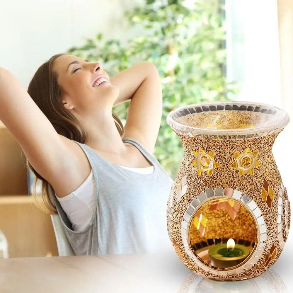 Прочная горелка для эфирных масел Классический аромаобогреватель Витражная аромалампа Подсвечник Ваза