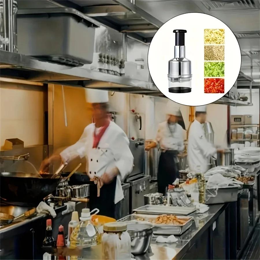 Кухонные ручные инструменты Вертикальный ручной пресс Измельчитель для чеснока Измельчитель для лука и орехов Овощной измельчитель с контейнером для хранения