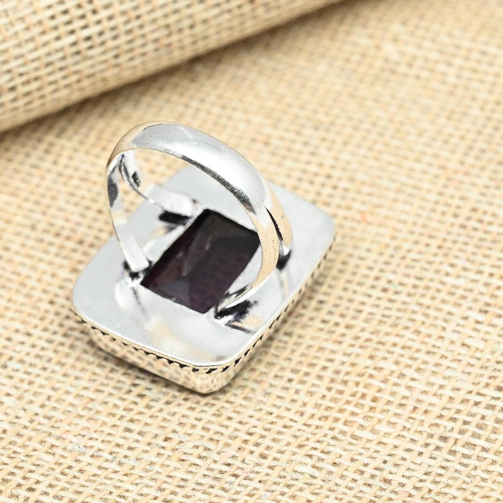 Purple Amethyst Gemstone Solid 925 Sterling Silver Promise Ring Women Jewelry