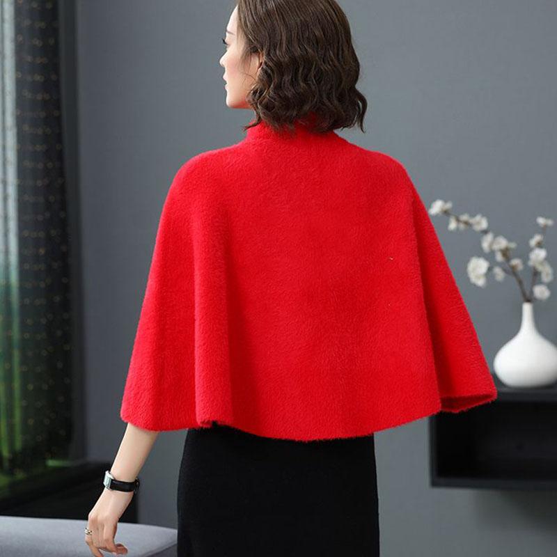 Ношение шаль поверх мамина стильная накидка маленькая майка наплечная куртка женская вязаный свитер кардиганы