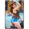 Vintage Metal Tin Signs Sexy Hot Western Retro Pin-Up Cowgirls Posters Decor Plaque Home Decoratios For Garage Bar Cafe Club Pub