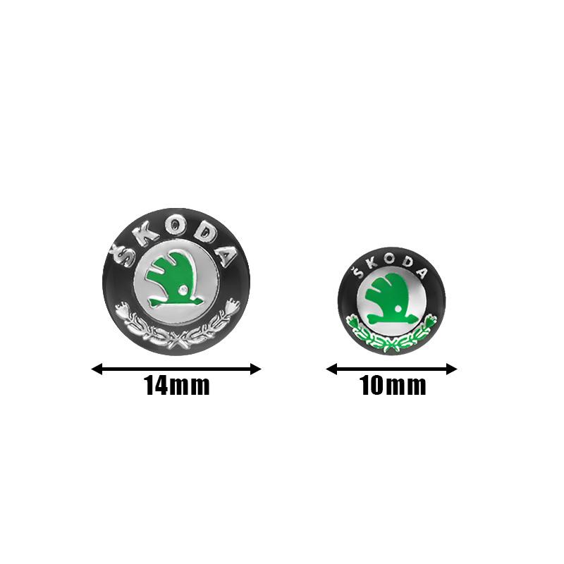 14mm Car Remote Key Sticker Aluminum Emblem Decal For Skoda Octavia Kodiaq Fabia Superb Rapid Kamiq Karoq A5 2 3Yeti Enyaq A7 jzfb61