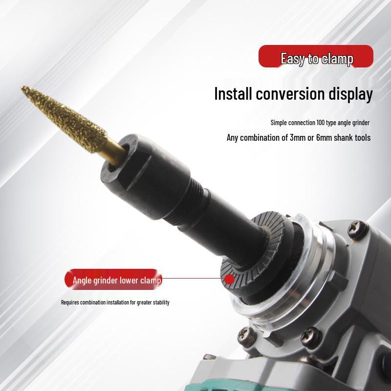 Electric Angle Grinder to Straight Grinder Adapter - 6mm/3mm, Multi-functional Conversion Head