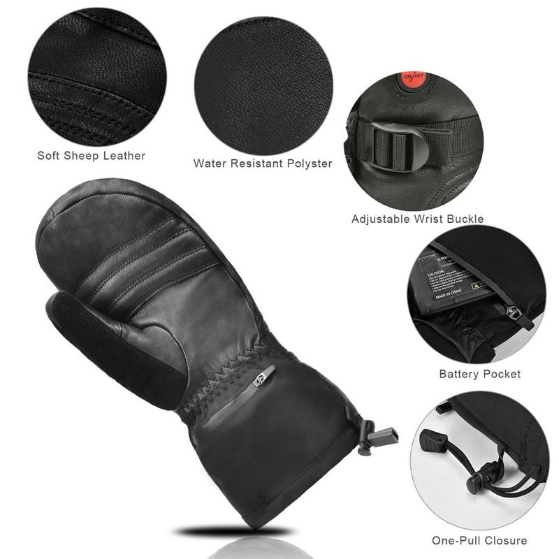 Savior All Finger Mittens Heated Gloves Touch Phone Waterproof Windproof Battery Electric Heated Skiing Gloves Men Women Thermal