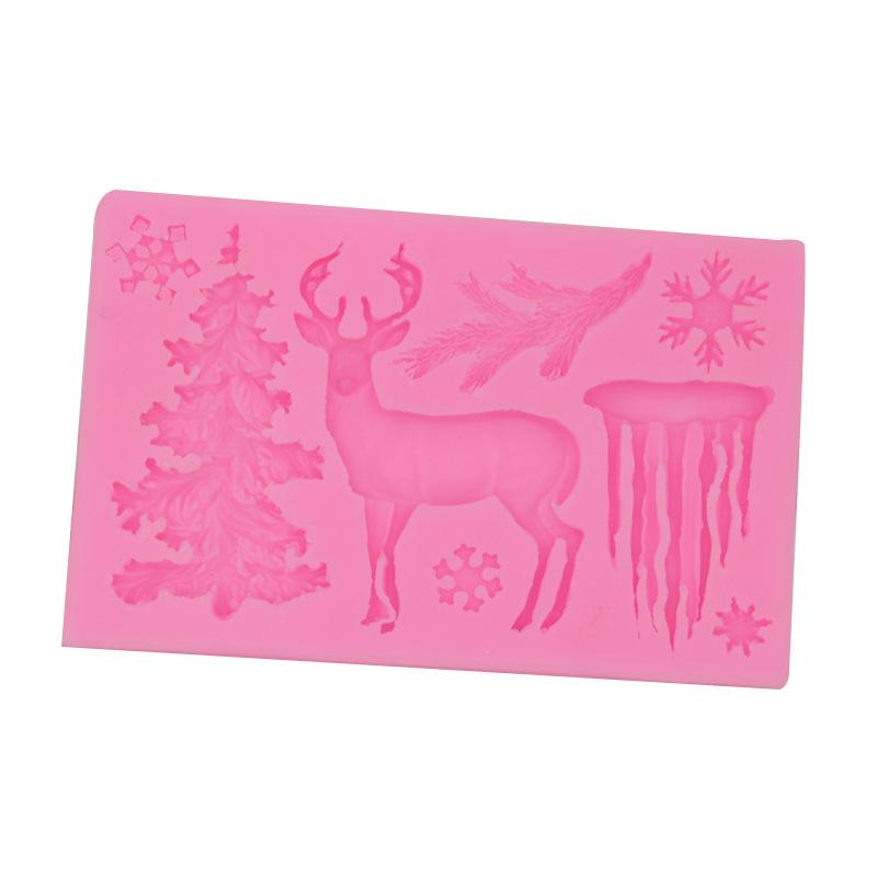 3D Snowflake & Reindeer Silicone Mold for Christmas Cake Decorating