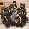 Cartoon Black Cat Doll Plush Toy Big Cat Doll Girl Companion Comfort Rag Doll Birthday Gift