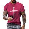 Men's Casual Cross Faith Printed T-shirt for Streetwear Trendsetters Shirt