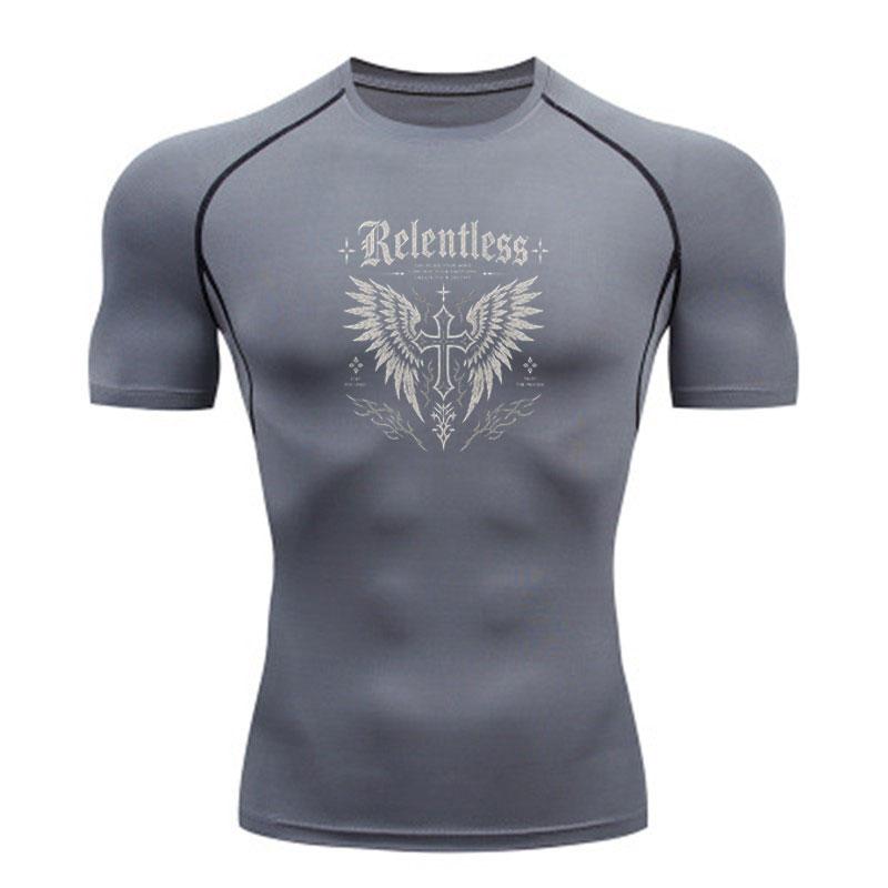 Мужская компрессионная спортивная футболка для тренировок, Relentless Wing