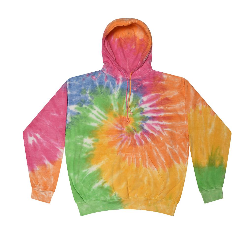 Colortone Пуловер с капюшоном унисекс Rainbow Tie Dye