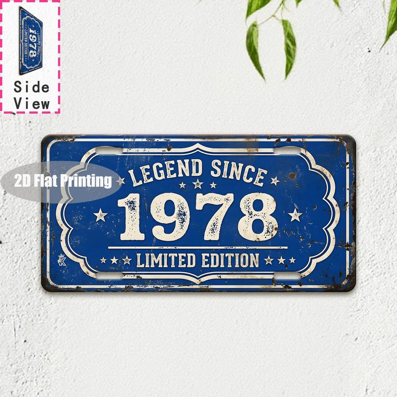 Vintage City Coordinate Quote Year Print Metal License Plate Sign Retro D Flat Printed Tin Plaque Wall Decor for Home Bar