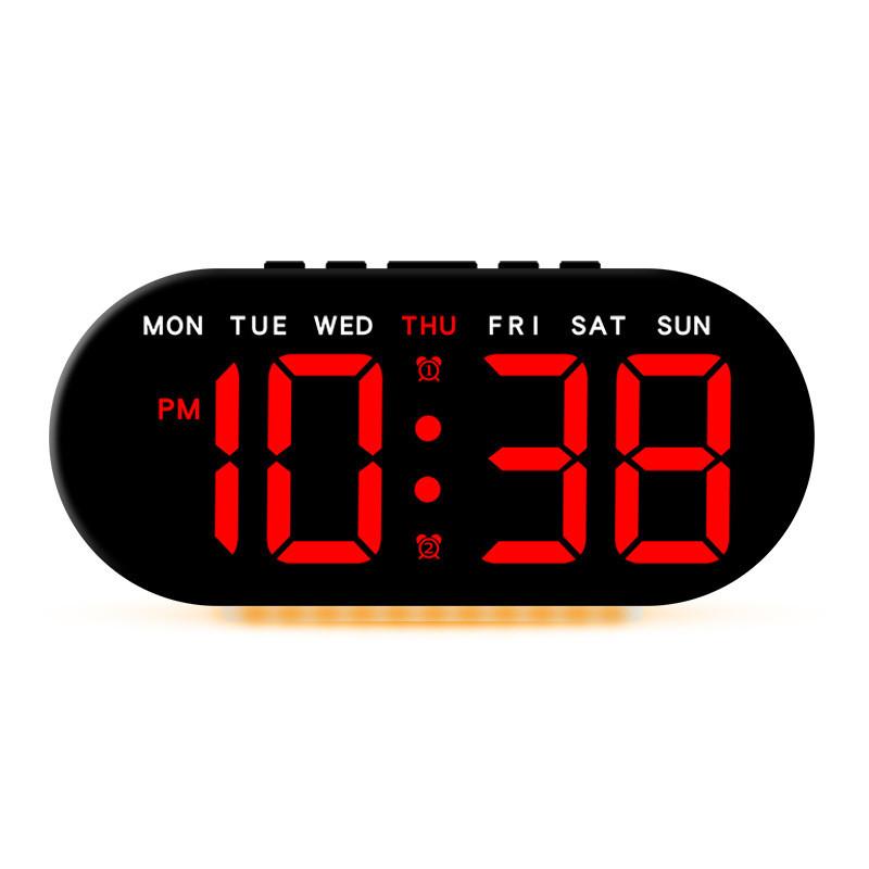 Multifunction Led Nightstand Clock With Temperature Calendar And Alarm For Bedroom Decor