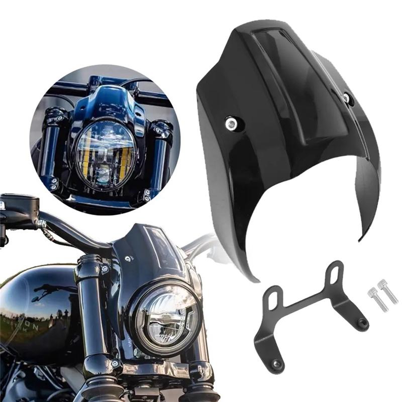 ABLZ-Motorcycle Front Mask Headlight Fairing Cover For Softail Street Bob FXBB FXBR 2018- Parts