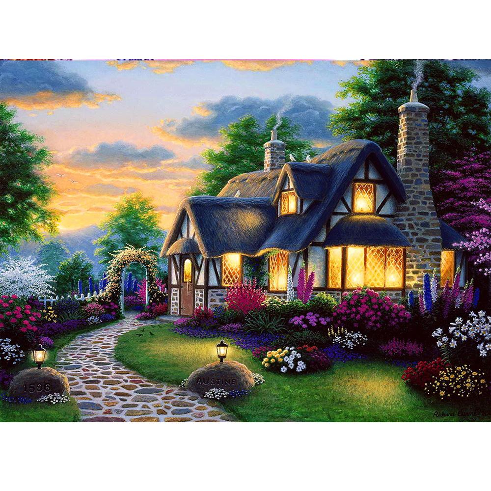 5D алмазная живопись «сделай сам», городское здание, полный бриллиант, ручная работа, алмазная вышивка, мозаика, украшение для дома, гостиной, подарок