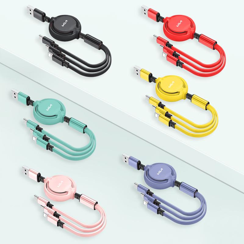 SKTF2 KIA Car Interior Charger 3 In 1 Charging Cable Accessories For KIA EV6 Stinger RIO Sorento Picanto Ceed Borrego Syros K4 K5 K8