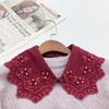 White Fake Collar for Women Shirt Blouse Necklace Candy Color False Collar Handmade Beads Detachable Sweater Collars Decor