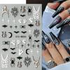 New nail art stickers Halloween micro-engraved love spider web spider skull funny cartoon nail art stickers