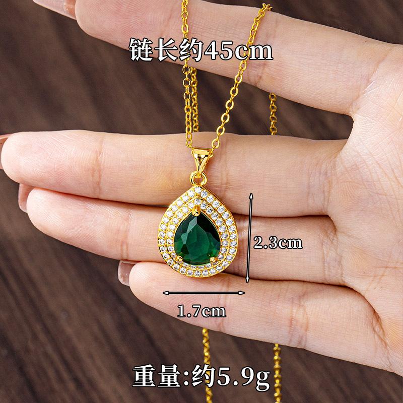 Набор: Ожерелье и Кольцо с Цирконами, Вставка из 24-каратного Золота Au999, Женский - Премиальное Чистое Золото, Надежно Закрепленные Цирконы, Подходит для Повседневного Ношения