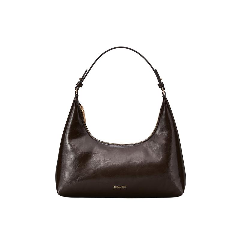 Calvin Klein Серия Масло-Воск Дорожная Сумка-Мессенджер Хобо Средняя Женская сумка через плечо Мокко-Коричневый 4F3737G-BAL