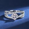 Bague Ringen Ювелирные изделия из стерлингового серебра 925 пробы для женщин 1 карат 2 карат D цвет муассанит кольцо с сертификатом Свадебные обручальные открытые кольца