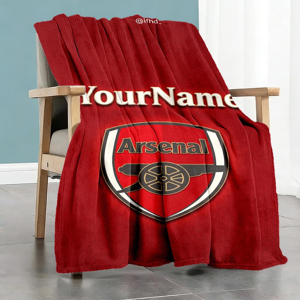 Arsenal Customize Your Name Blanket Throw Personalized Blanket Comfortable Versatile for Living Room Livingroom Office Home Decor Ideal for All Season