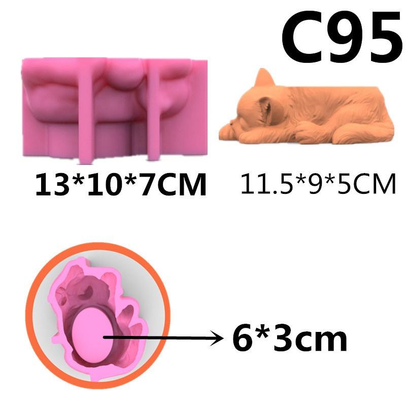 1Pc Silicone Mold Cute Cat Dog Flower Pot Succulent DIY Making Resin Concrete Vase Cactus Candle Silicone Mold Home Decor Tool