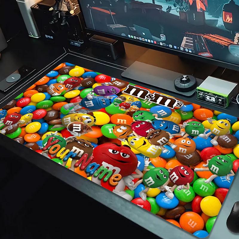 M&M's Custom Name Large Size Mouse Pad Large Gaming Table Cushion Non-slip Laptop Tablet Big Mousepad XXL Mat Mini PC Playmat With Lock edge