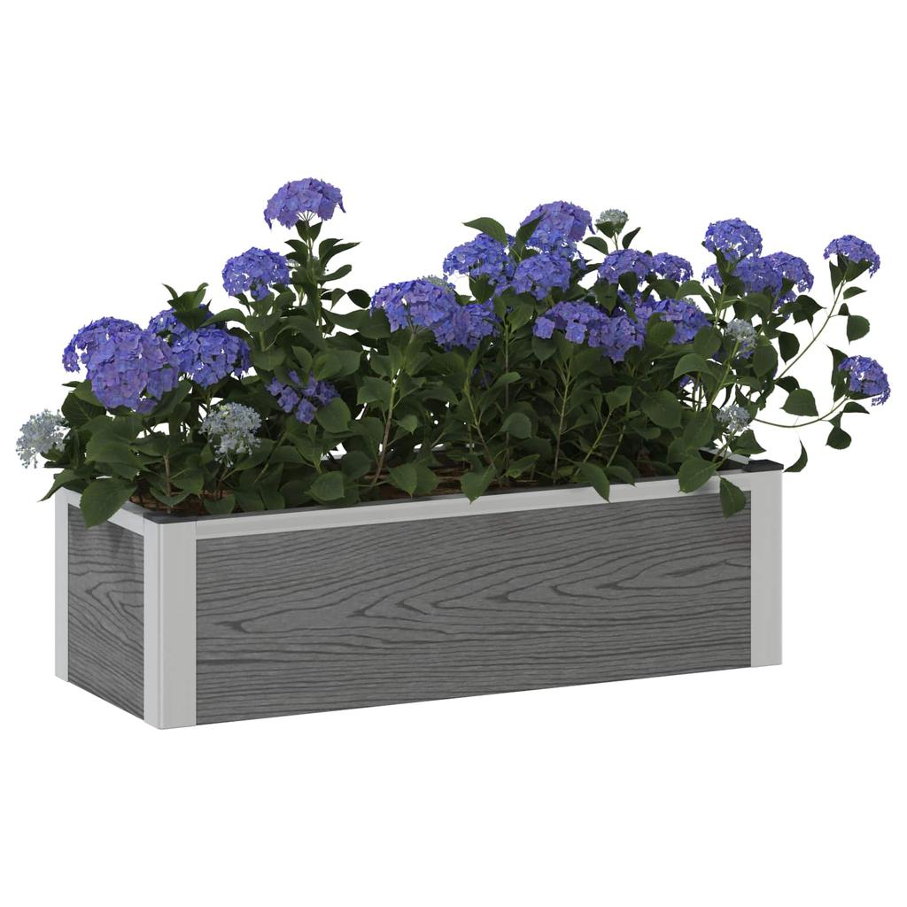 Raised Garden Bed Gray 75 x 30 x 22 cm WPC and Aluminum