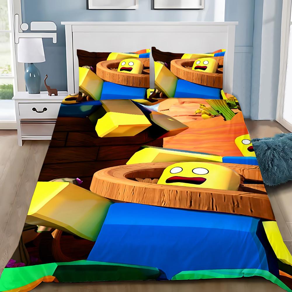 3D Game R-Robloxes Duvet Cover Pillowcase Game Scene Print Bedding Set Adult Boy Girl Bedroom Decoration Single Double Large