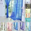 Colorful Floral Tulle Door Screen Window Glass Curtain Sheer Valances