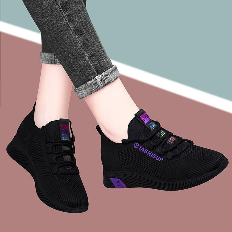 Autumn and Winter New Casual Women's Shoes Sports Shoes Socks Shoes Walking Dance Shoes Soft Sole Work Mother Shoes Velvet Warm