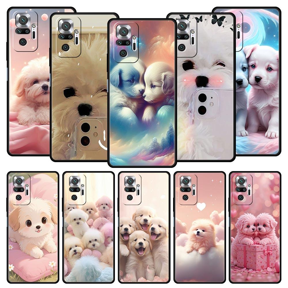 Cute Little Dog Phone Case Cover for Redmi 14C 10C Note 15 14 13 12 10 11 K40 Pro Plus 5G Soft TPU Shockproof Shell Fundas Capas