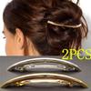 2Pcs/Set Women Hair Clips Girls Metal Gold / Silver Plated Plain ARC Tube Large Hairgrip Hair Clips Hairpins Hair Accessories