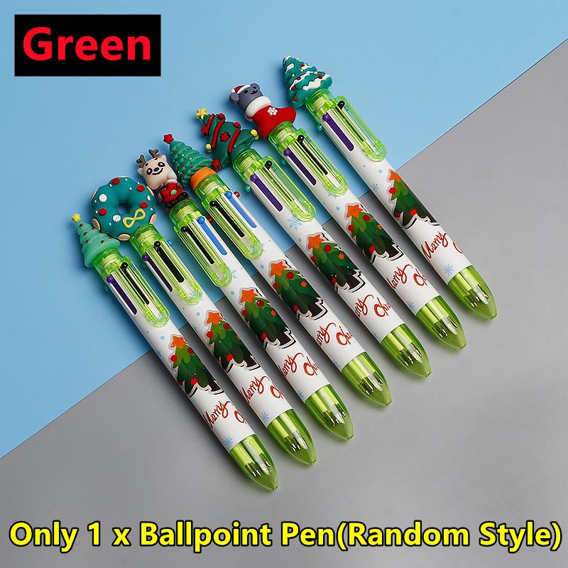 10-1 шт. мультяшная рождественская елка Санта-Клауса, шесть цветов шариковой ручки, веселый рождественский подарок, канцелярские принадлежности для письма, офисные школьные принадлежности