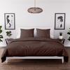 Washed Microfiber Duvet Cover Set 260x240 Cm BOHEME Brown, by Soleil d'Ocre