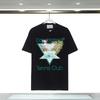 Casablanca Short Sleeve T-Shirt Couples Round Neck Loose Fit Cotton Casual Daily Wear