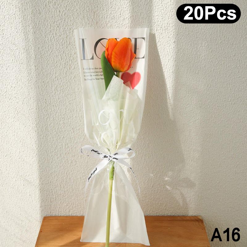 20/30/50 шт. Цветные обертки для цветов Прозрачный пакет для букета Обертка для цветов Водонепроницаемая DIY Подарок Цветочный декор