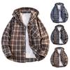 Men's And Women's Loose, Casual And Trendy Printed Checkered Hooded Shirt Men's Long-sleeved Button-down Shirt Jacket