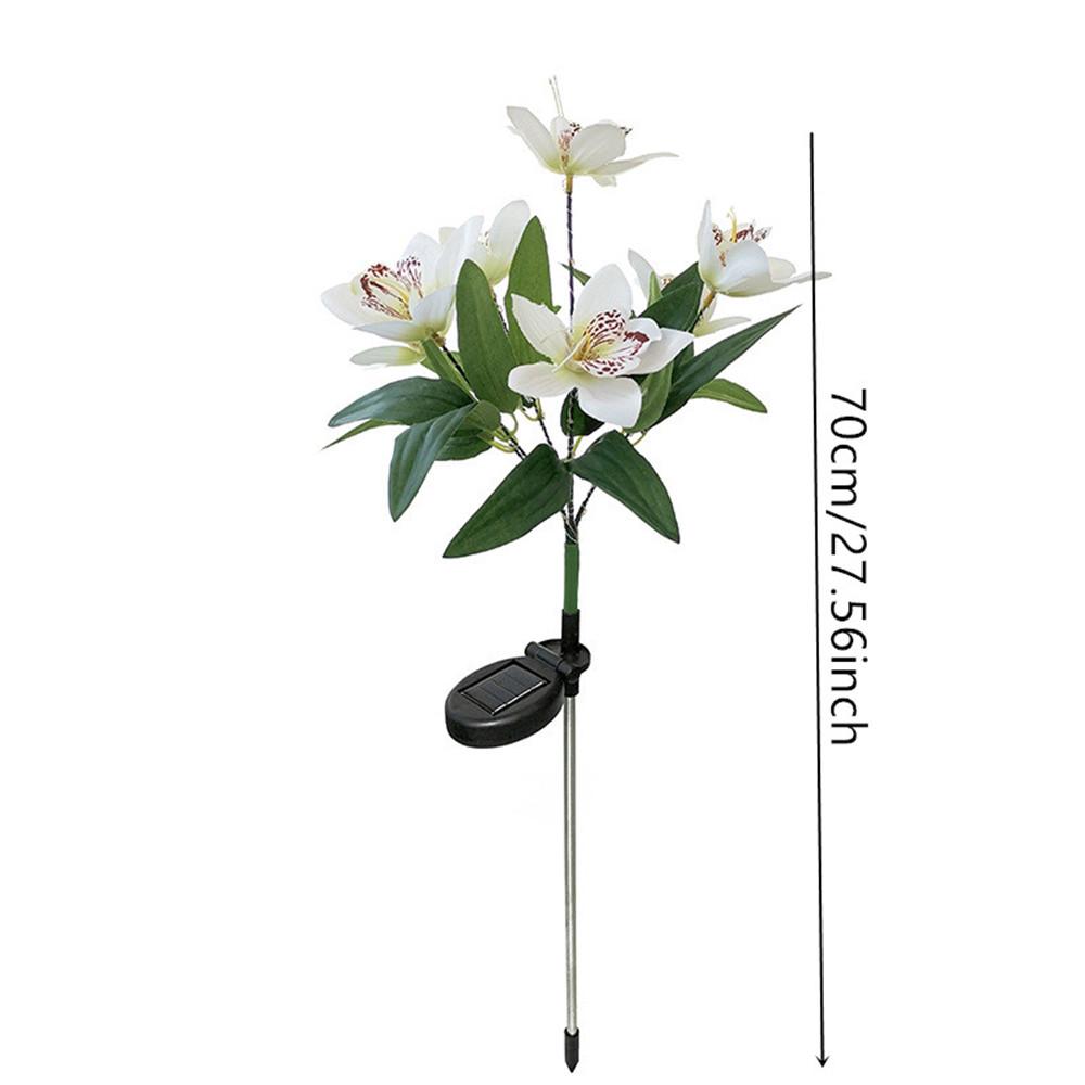 Solar Orchid Light LED Flowers Garden Home Decorative Light Landscape Orchid Rose Lamp Yard Lawn Path Christmas Halloween