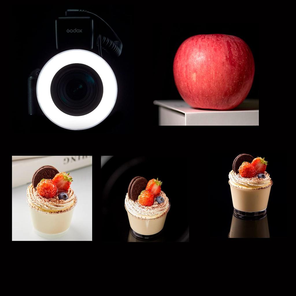 GODOX RING72 Макро LED кольцо с регулировкой яркости для камер и зеркальных фотоаппаратов Идеально для дополнительного освещения видео, животных и растений, 5600K, 10 уровней регулировки яркости, 10%-100%