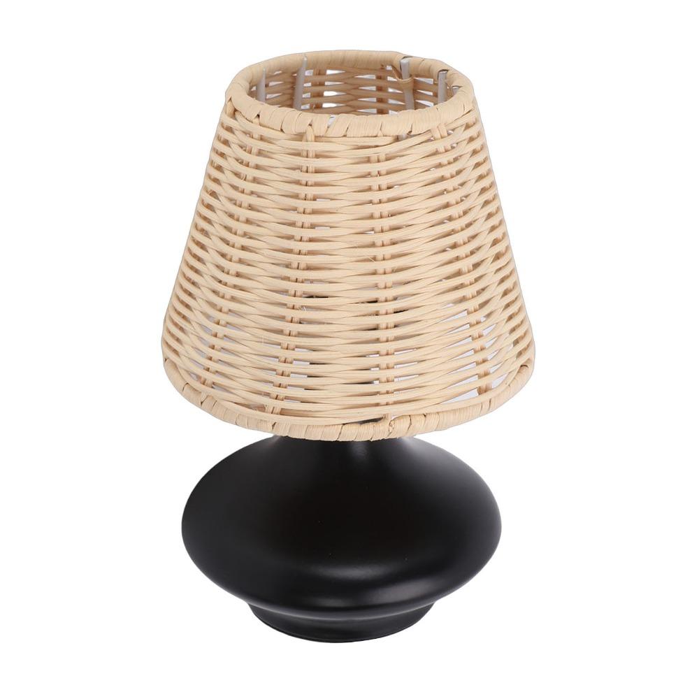 Handmade Rattan Table Lamp Handcrafted Woven End Table Lamp Bambusoideae Woven Lamp  Small Spaces