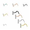 Geometric Zircon Nose Screw Studs Opal Nostril  Trendy   Women